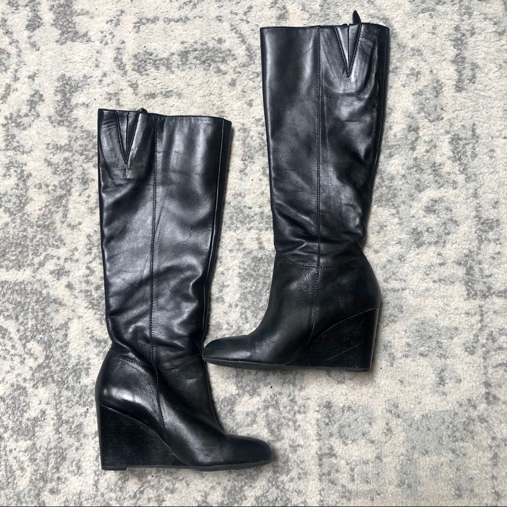 FRANCO SARTO black wedge boots